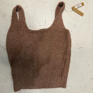 NWT Skims Cozy Brown Fuzzy Tank Top